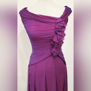 VIOLET SILK CHIFFON TADASHI GOWN